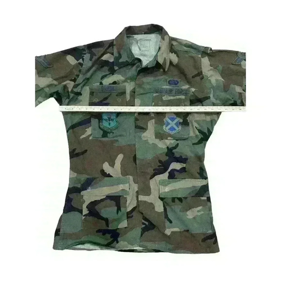 Men's US Army Air Force Military Field Jacket Coat Size‎ Medium M XLong Patches - Picture 9 of 12